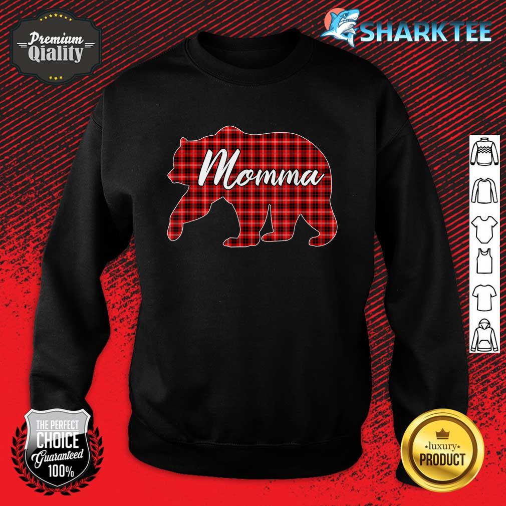 Red Plaid Momma Bear Matching Pajama Family Buffalo Sweatshirt