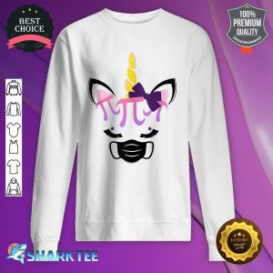 Unicorn Pi Day Quarantine Face Mask Pi Math Geek Girl 3.14 Sweatshirt