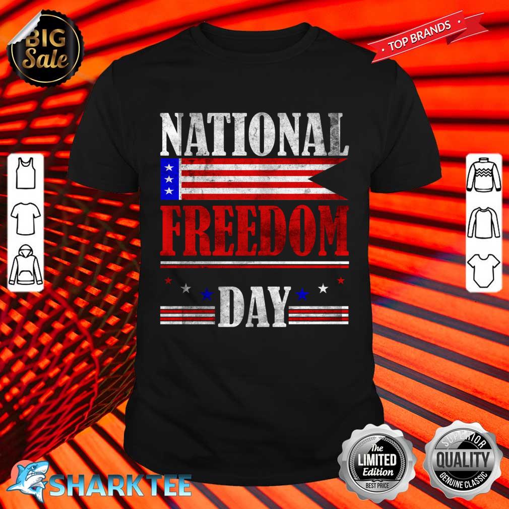 USA National Freedom Day American Flag Shirt