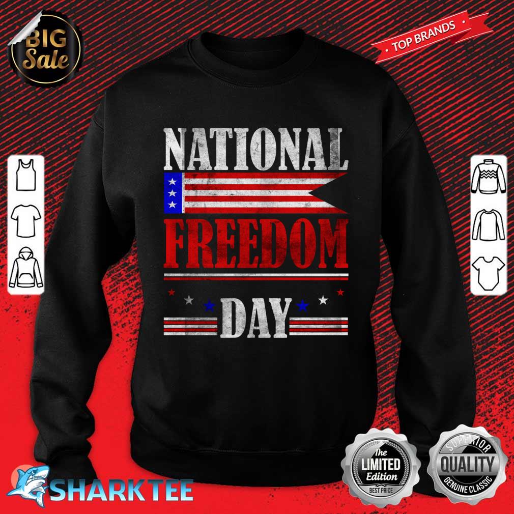 USA National Freedom Day American Flag Sweatshirt