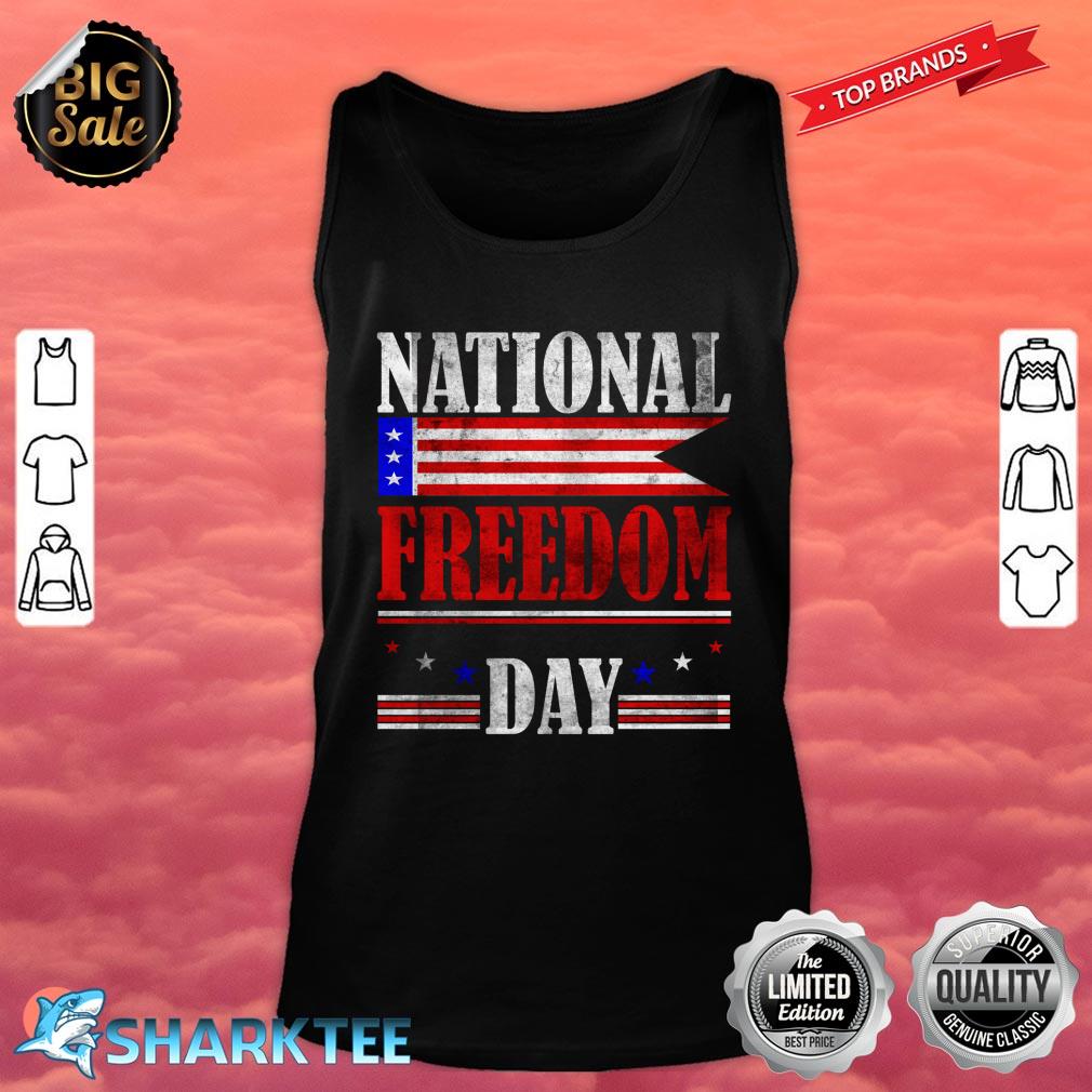 USA National Freedom Day American Flag Tank Top