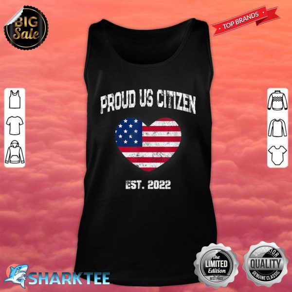 Vintage Proud US Citizen Est 2022 American Flag Heart Tank top
