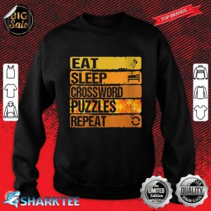 Womens Eat Sleep Crossword Puzzles Repeat Cool Puzzles Design Retro Sweatshirt