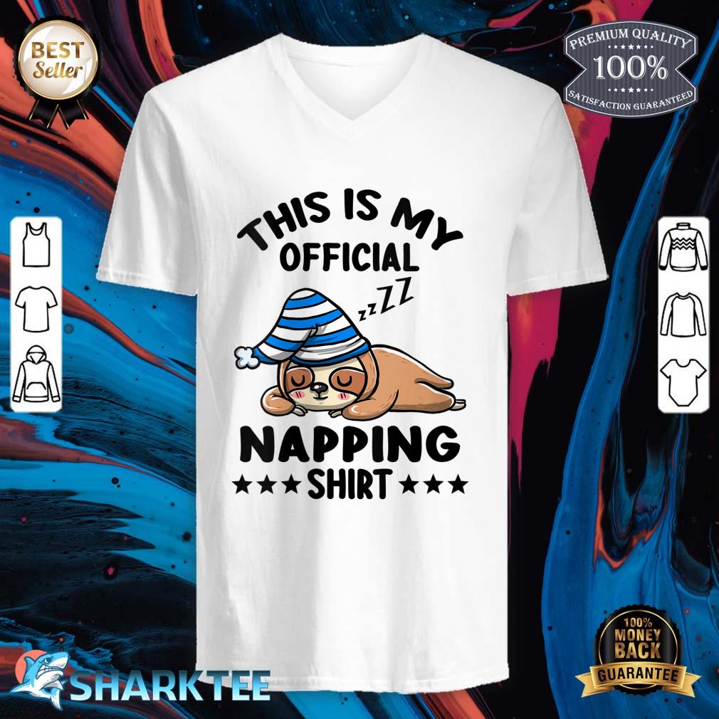 Womens This Is My Official Napping Sloth Lover Gift V-neck