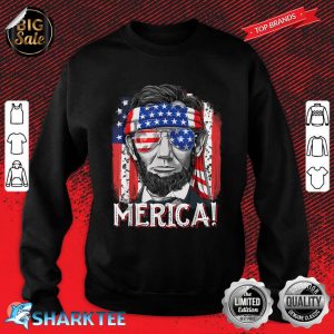 Abraham Lincoln 4th of July Merica Men Women American Flag Sweatshirt