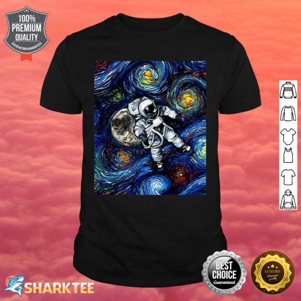 Astronaut in Space Starry Night Astronomy Moon Art by Aja Premium Shirt