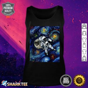 Astronaut in Space Starry Night Astronomy Moon Art by Aja Premium Tank Top