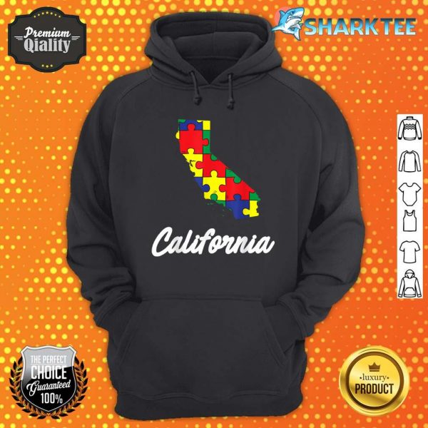 Autism Awareness Day California Puzzle Pieces Gift Hoodie