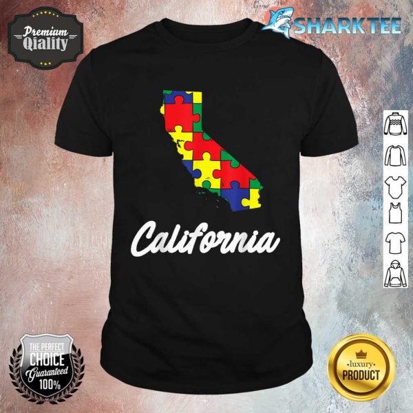 Autism Awareness Day California Puzzle Pieces Gift Shirt