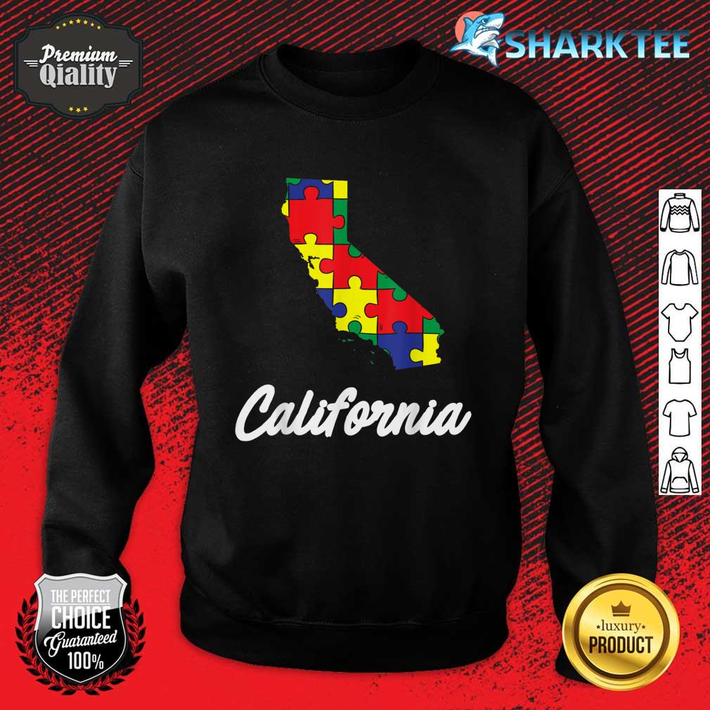 Autism Awareness Day California Puzzle Pieces Gift Sweatshirt