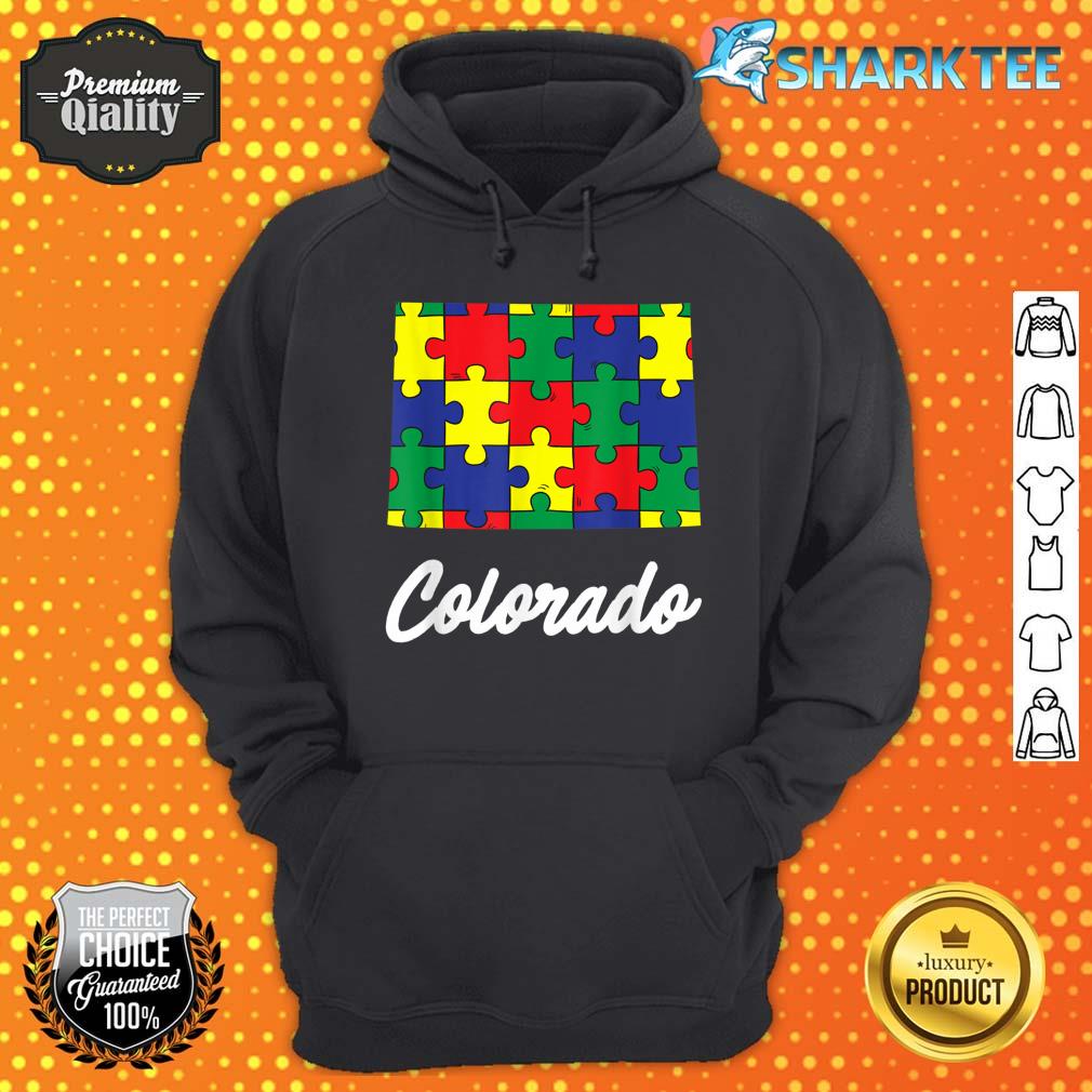 Autism Awareness Day Colorado Puzzle Pieces Gift Hoodie