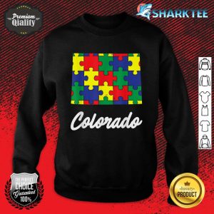 Autism Awareness Day Colorado Puzzle Pieces Gift Sweatshirt