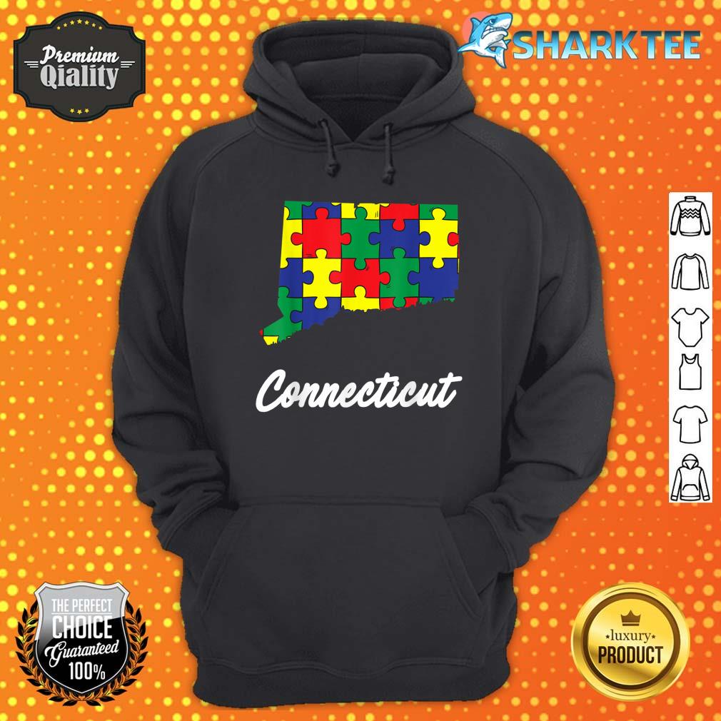 Autism Awareness Day Connecticut Puzzle Pieces Gift Hoodie