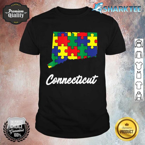 Autism Awareness Day Connecticut Puzzle Pieces Gift Shirt