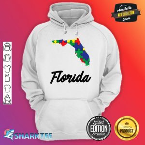 Autism Awareness Day Florida Puzzle Pieces Gift Hoodie