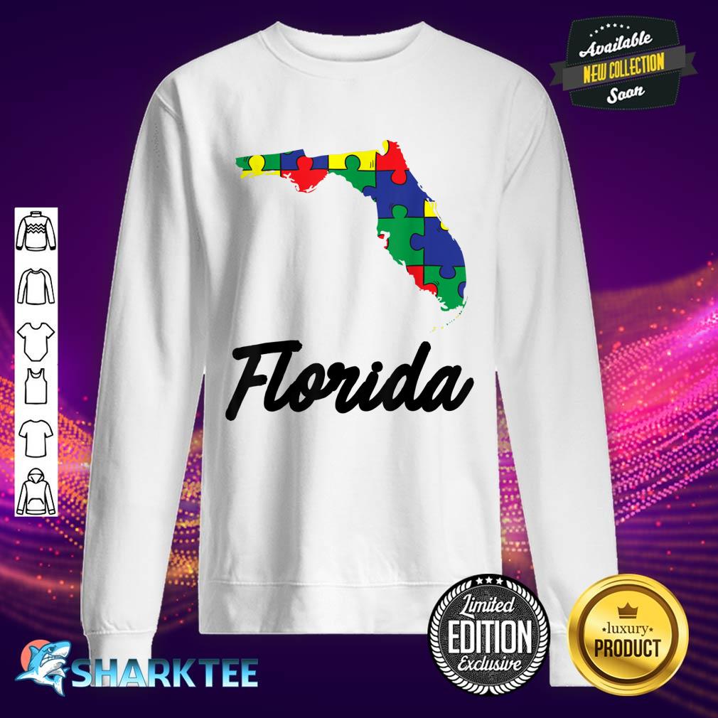 Autism Awareness Day Florida Puzzle Pieces Gift Sweatshirt