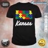 Autism Awareness Day Kansas Puzzle Pieces Gift Shirt