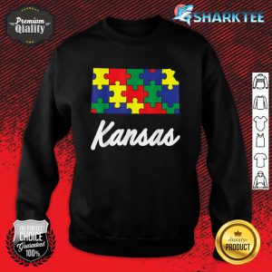 Autism Awareness Day Kansas Puzzle Pieces Gift Sweatshirt