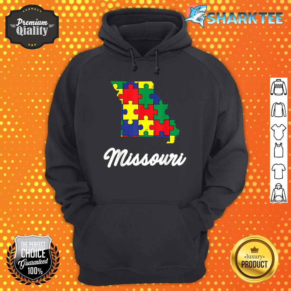 Autism Awareness Day Missouri Puzzle Pieces Gift Hoodie
