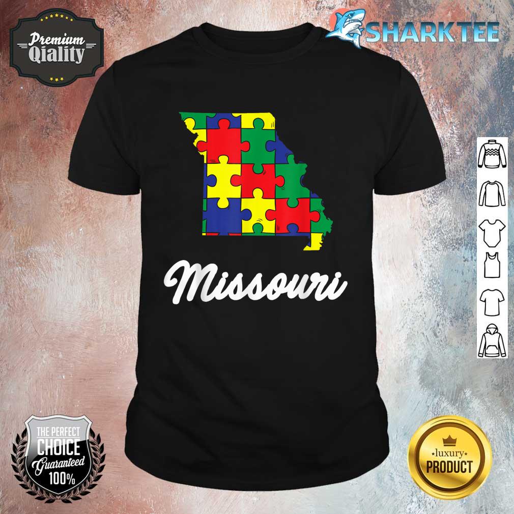Autism Awareness Day Missouri Puzzle Pieces Gift Shirt