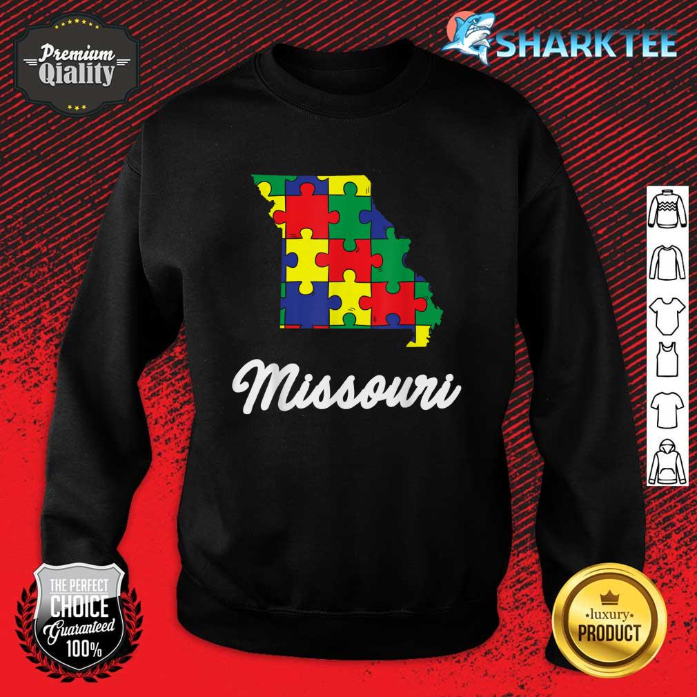 Autism Awareness Day Missouri Puzzle Pieces Gift Sweatshirt