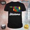 Autism Awareness Day Oklahoma Puzzle Pieces Gift Shirt