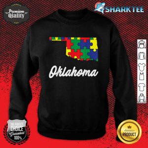 Autism Awareness Day Oklahoma Puzzle Pieces Gift Sweatshirt