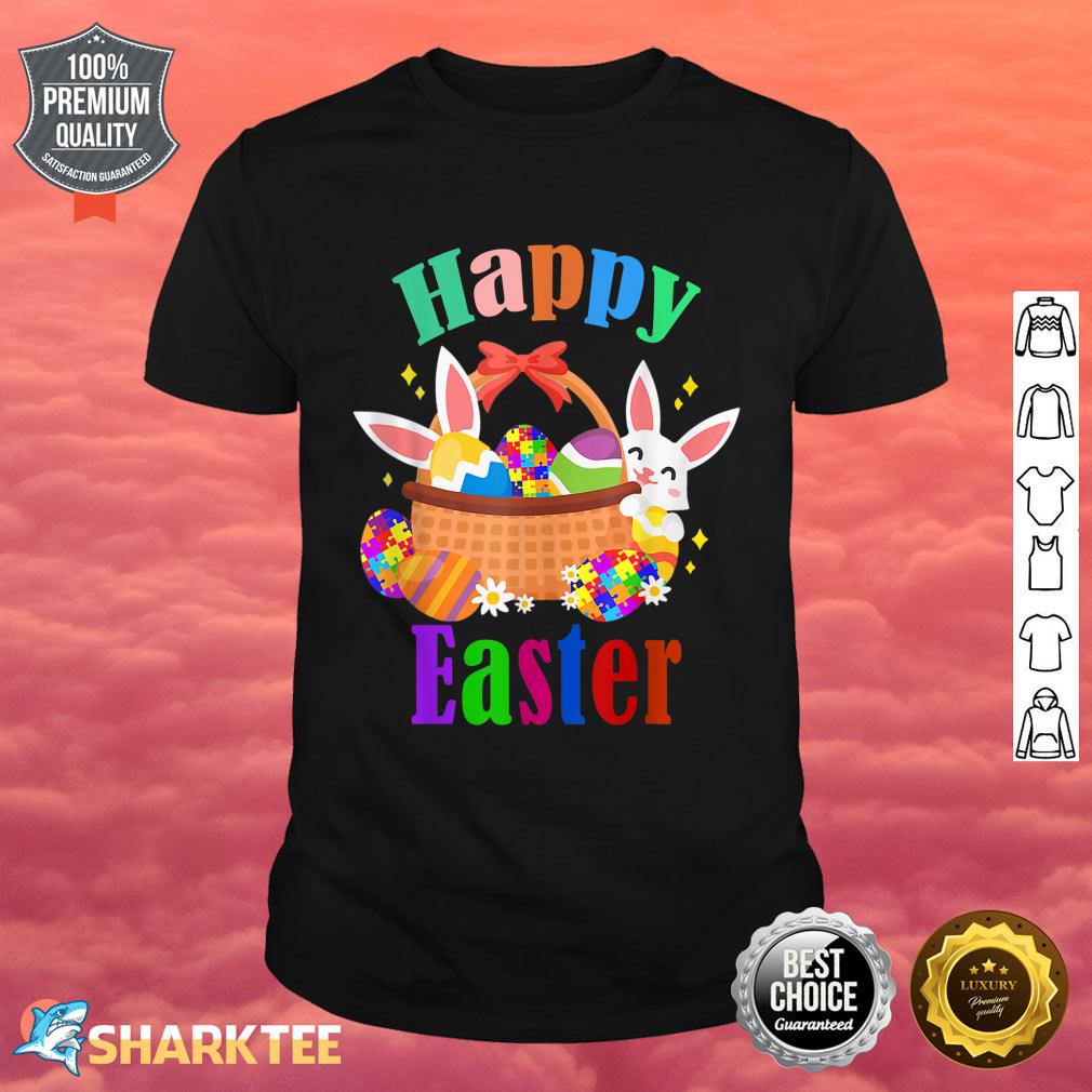 Autism Awareness Puzzle Cute Easter Bunny Eggs Shirt