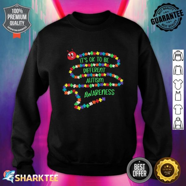 Autism Awareness Shirt Its Ok To Be Different Puzzle Piece Sweatshirt