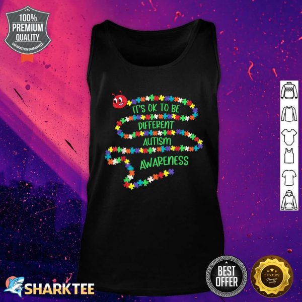 Autism Awareness Shirt Its Ok To Be Different Puzzle Piece Tank Top