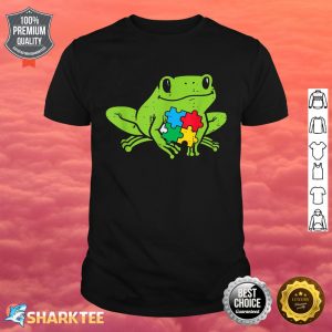 Autism Frog Puzzle Cute Awareness Animal ASD Men Women Kids Shirt