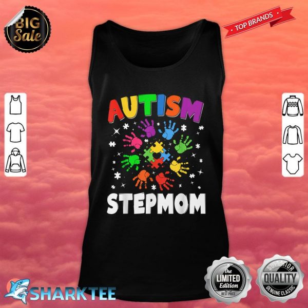 Awesome Autism Stepmom Raising Awareness Family Matching Tank Top