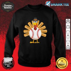 Baseball Turkey Thanksgiving Shirt for Boys Toddlers Kid Mom Sweatshirt