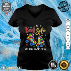 Be A Kind Sole Autism Awareness Puzzle Skate Be Kind Premium V-neck