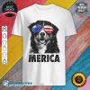 Bernese Mountain Dog 4th of July Merica Men American Flag Shirt