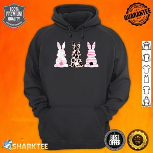 Bunny Rabbit Trio Cute Easter Mommy and Me Leopard Easter Hoodie