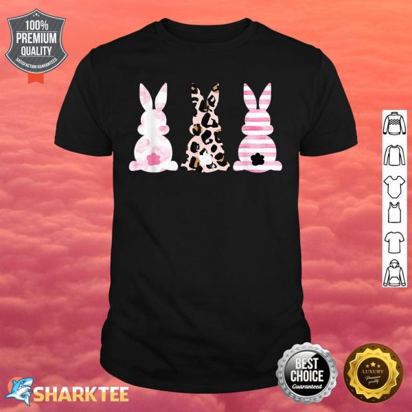 Bunny Rabbit Trio Cute Easter Mommy and Me Leopard Easter Shirt