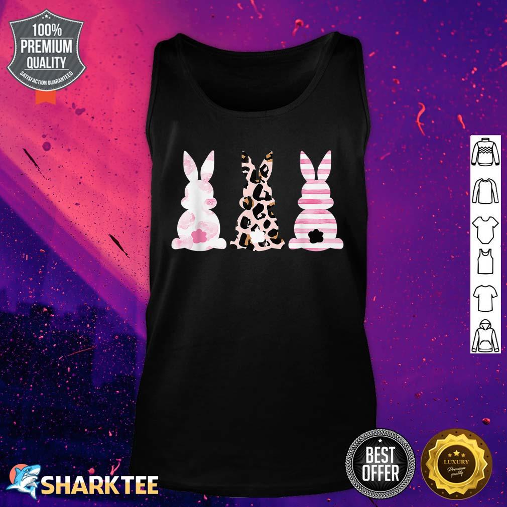Bunny Rabbit Trio Cute Easter Mommy and Me Leopard Easter Tank Top