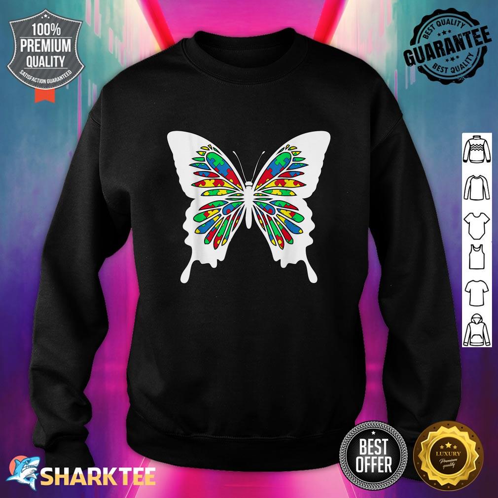 Butterfly Butterflies Puzzle Cool Autism Awareness Gift Sweatshirt
