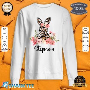 Cute Leopard Easter Bunny Rabbit Happy Easter Stepmom Bunny Sweatshirt
