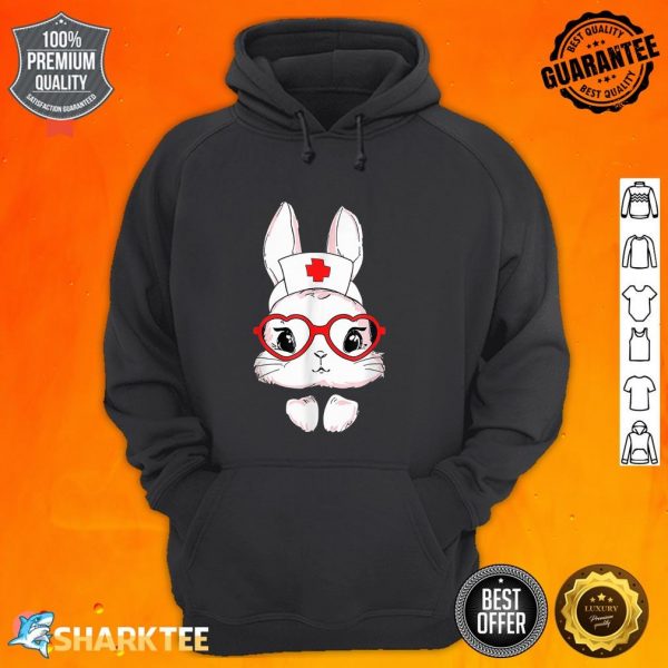 Cute Nurse Easter Bunny With Glasses Happy Easter Mom Girls Hoodie