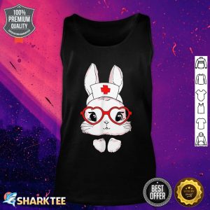 Cute Nurse Easter Bunny With Glasses Happy Easter Mom Girls Tank top