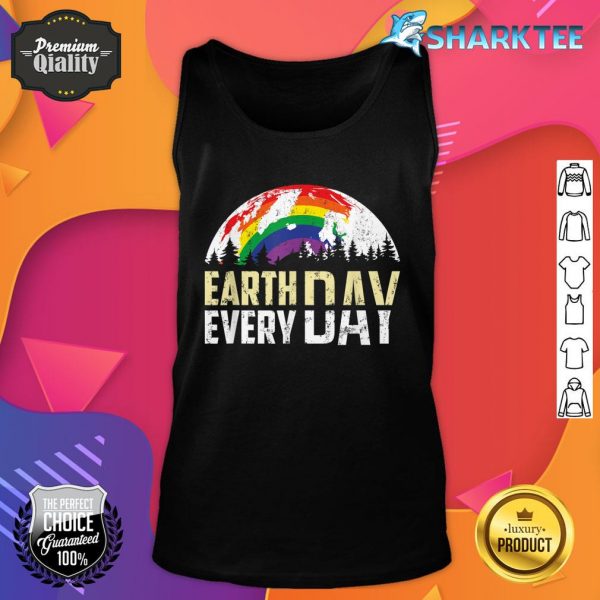 Earth Day Everyday Rainbow Pine Tree Design Earth Day Tank Top