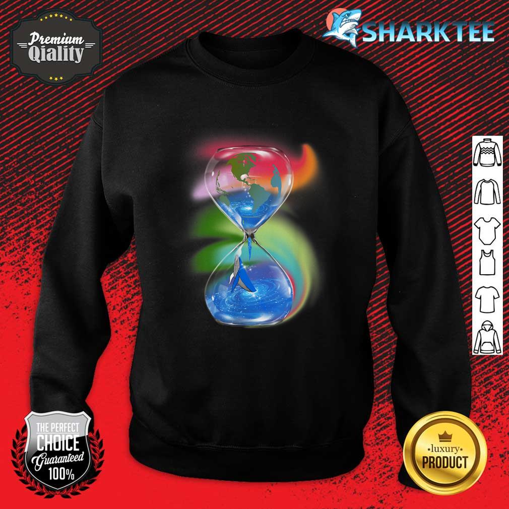 Earth Day Hourglass With Whale I Save The Earth Sweatshirt