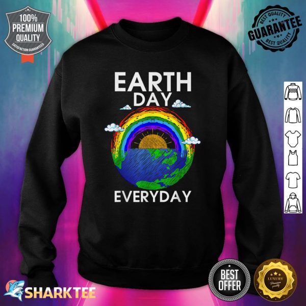 Earth Day Rainbow Teacher Retro Kids Cute Earth Day Sweatshirt