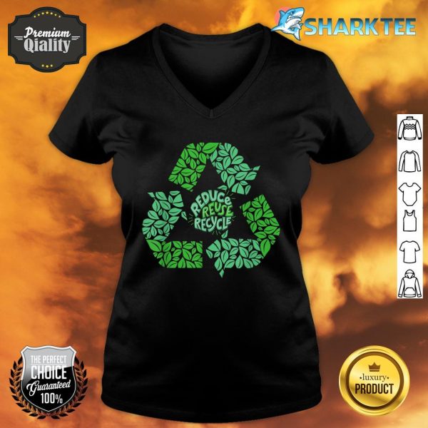 Earth Day Recycle Logo Vintage Recycling Gift V-neck
