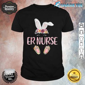 Floral Leopard Er Nurse Bunny Funny Costume For Easter Women Shirt
