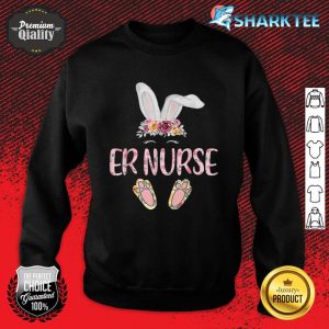 Floral Leopard Er Nurse Bunny Funny Costume For Easter Women Sweatshirt