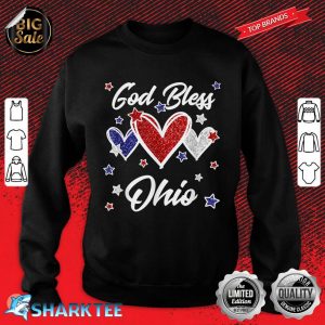 Fourth Of July Hearts For Patriotic Women God Bless Ohio Sweatshirt