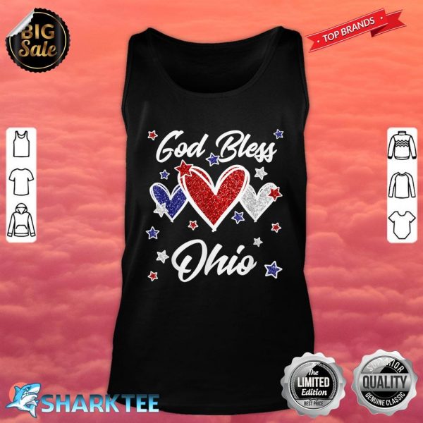 Fourth Of July Hearts For Patriotic Women God Bless Ohio Tank Top